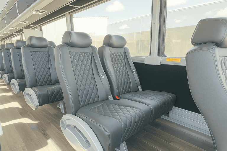 interior of Ventura Shuttle Bus Rentals charter bus